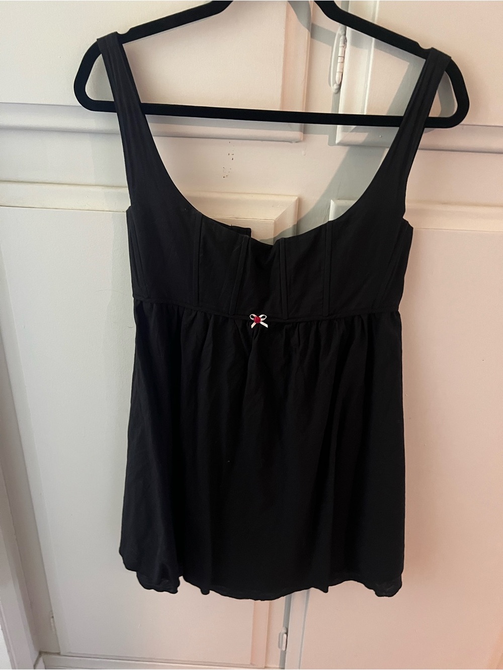 Kitteny black corset mini dress